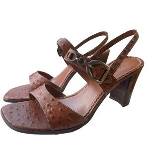 Anne Klein Aleens Brown Tobacco Leather Heels Size 9